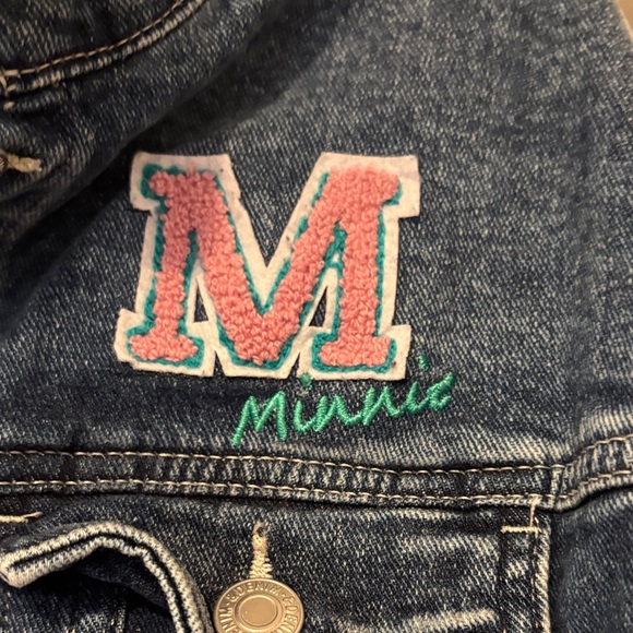 Disney Minnie Blue Jean Jacket with Embroidered Patch & Graphics - Picture 2 of 6